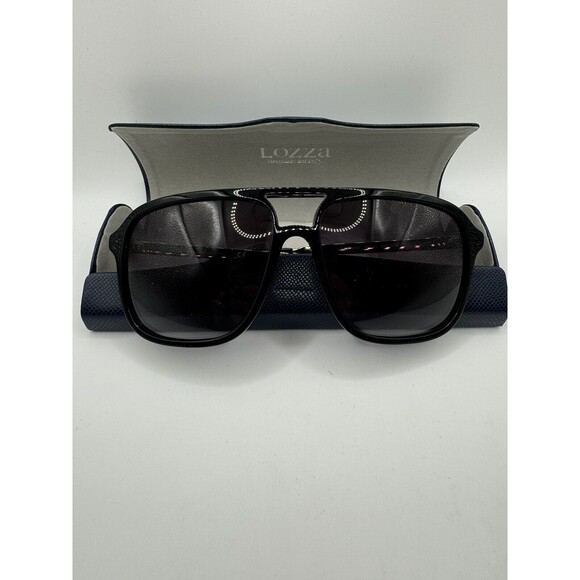 Lozza SL4250 Black/Gold Aviator Designer Sunglasses NEW Retail $300+ - Picture 5 of 5